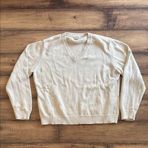 Vintage Cream V-Neck Sweater